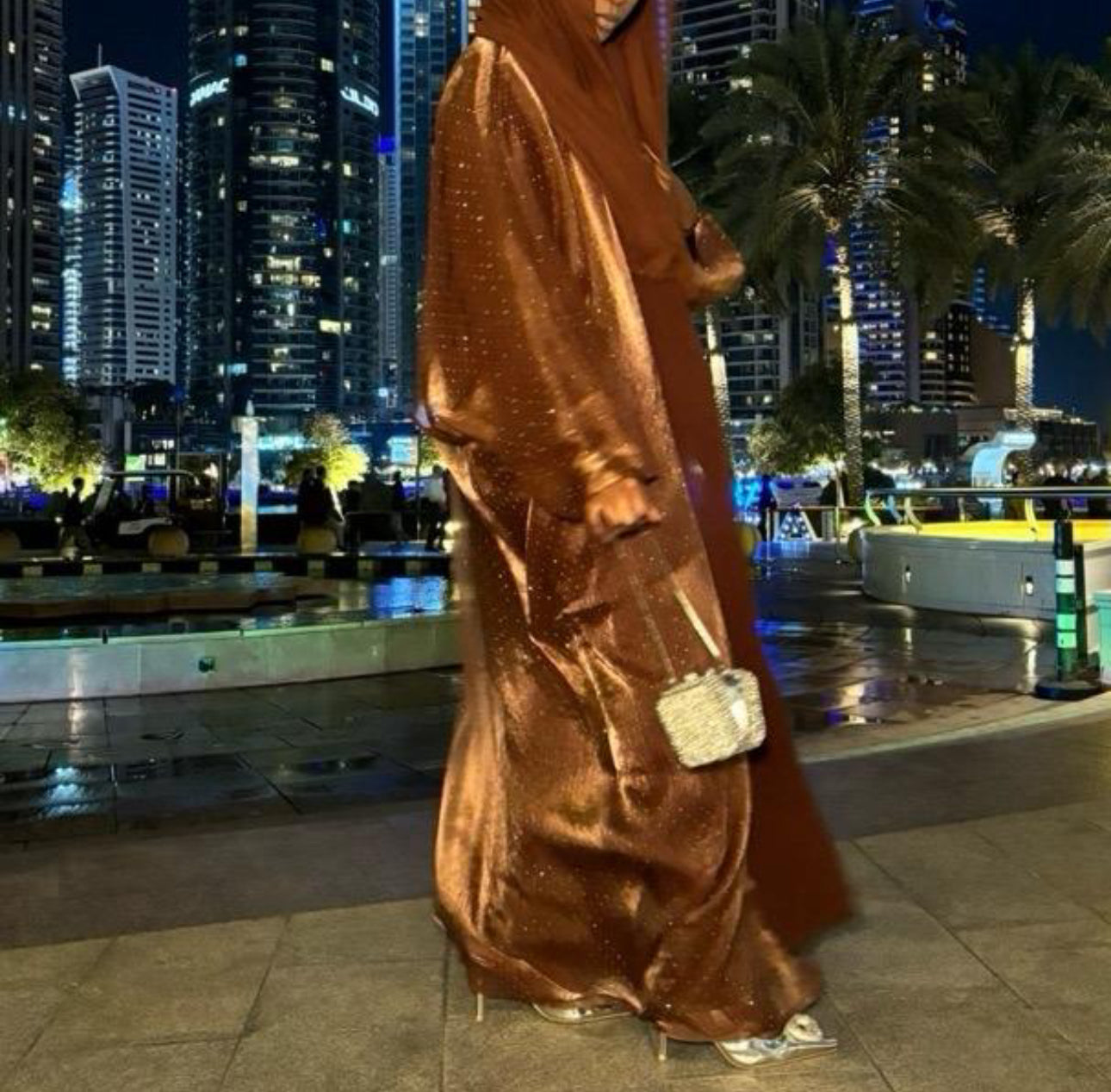 SAFA ABAYA diamanté abaya with matching hijab and belt