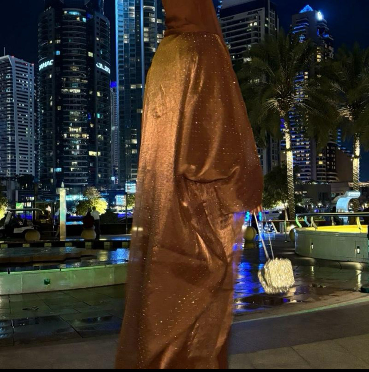 SAFA ABAYA diamanté abaya with matching hijab and belt