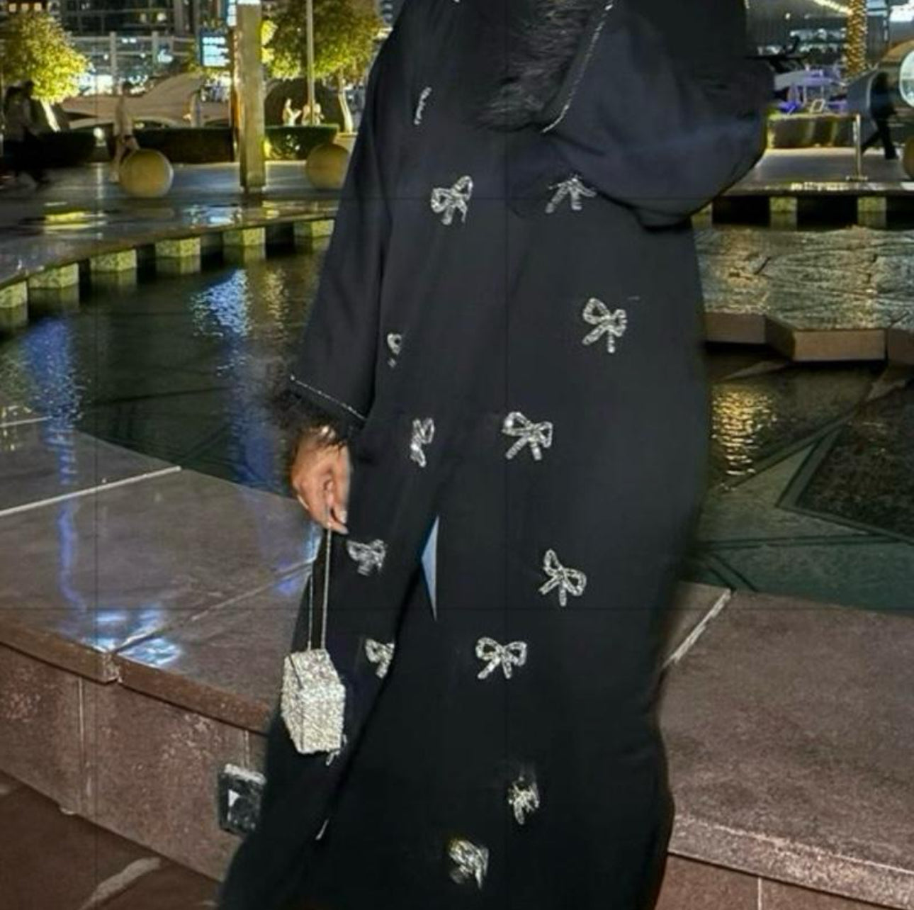 BOW ABAYA with matching hijab and belt