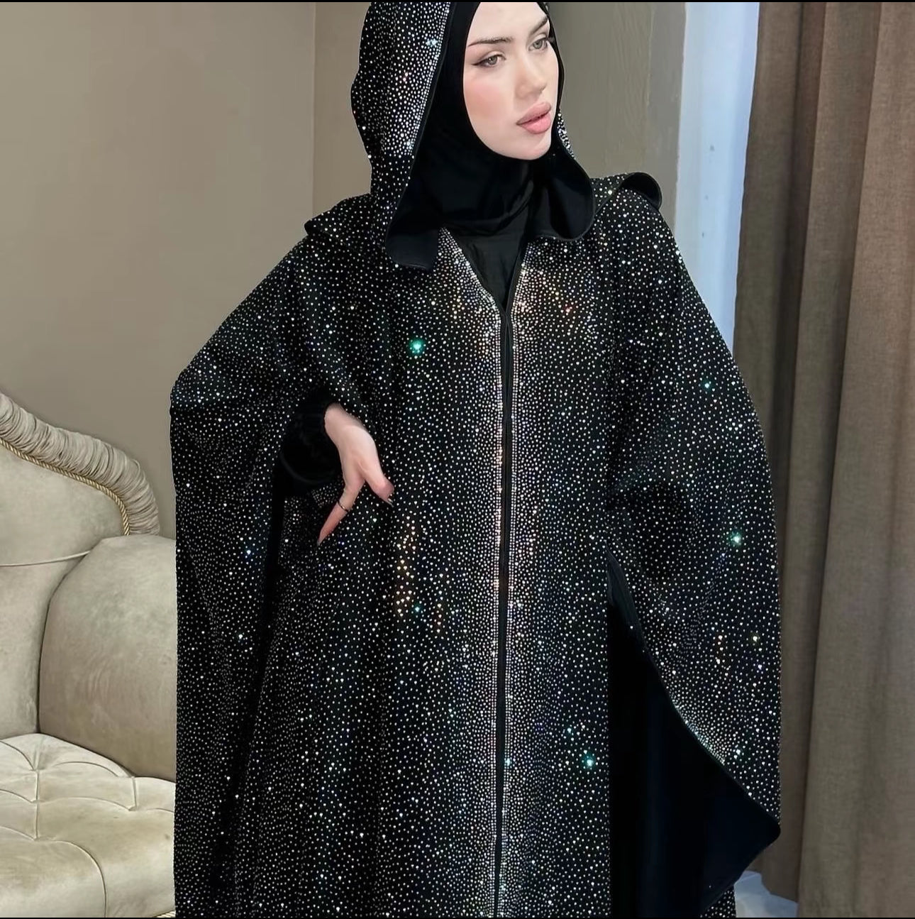 STELLA LUXURY PREMIUM CAPE ABAYA (PRE ORDER 2 WEEKS)