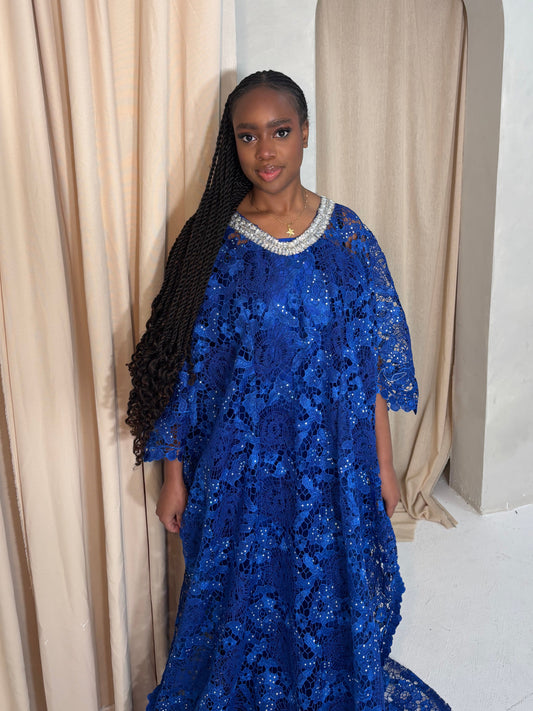 ZAYNAB LACE BLUE GRAND BOBOU