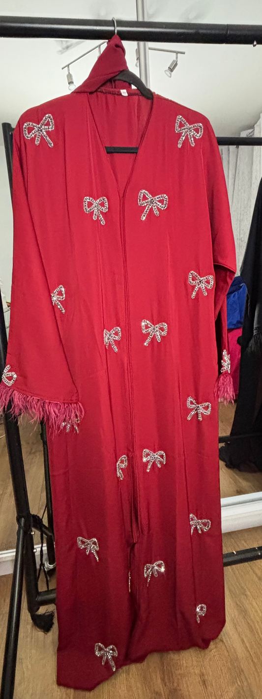 BOW ABAYA MAROON