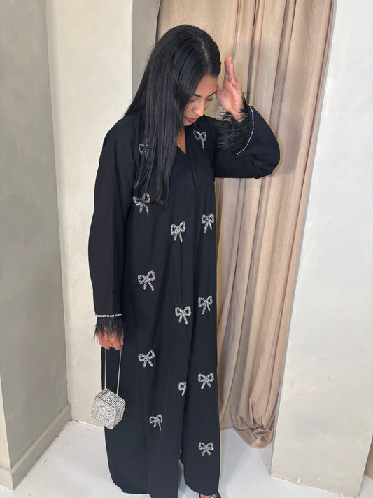 BOW ABAYA with matching hijab and belt